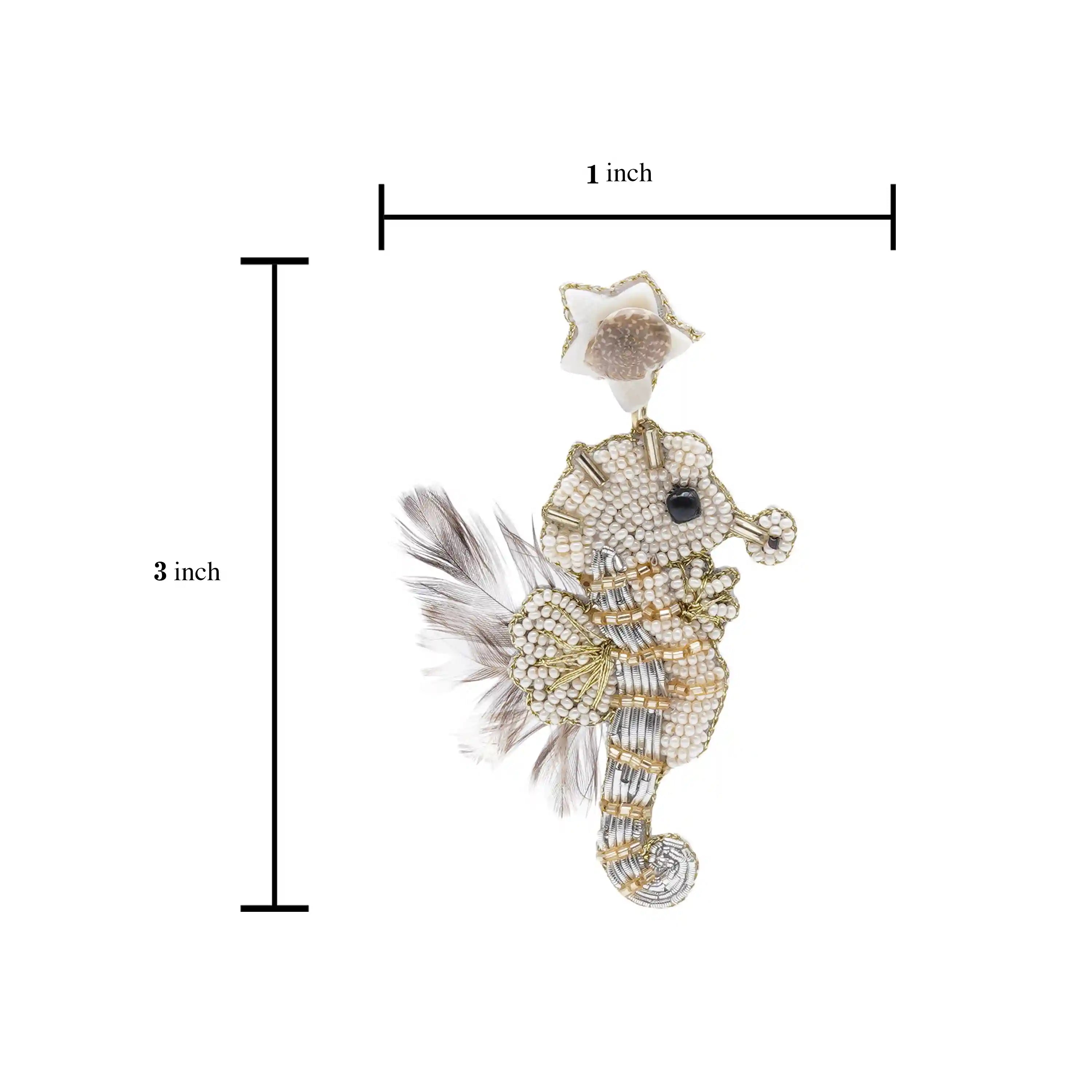 Pacific Seahorse Long Pendant Necklace