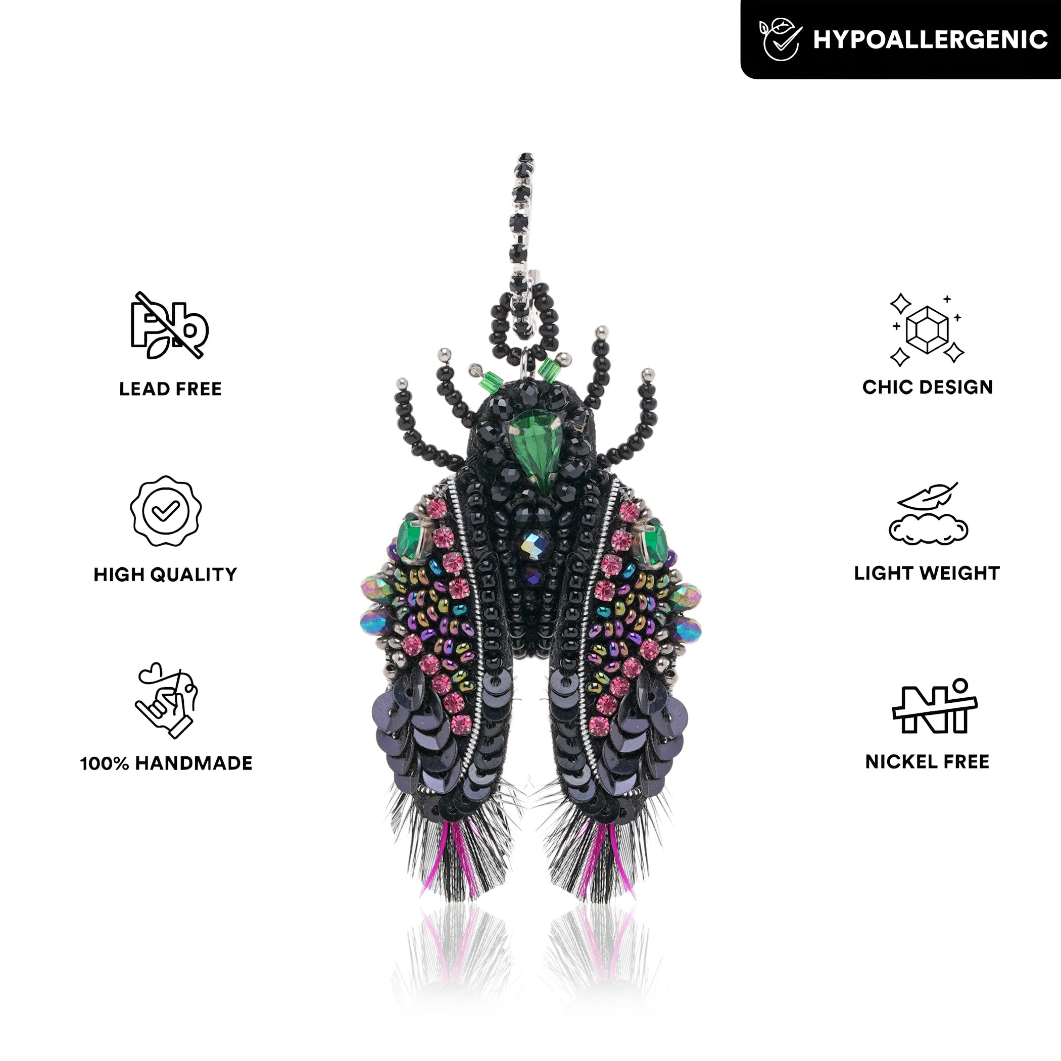 Leafy Flutter Moth Earring