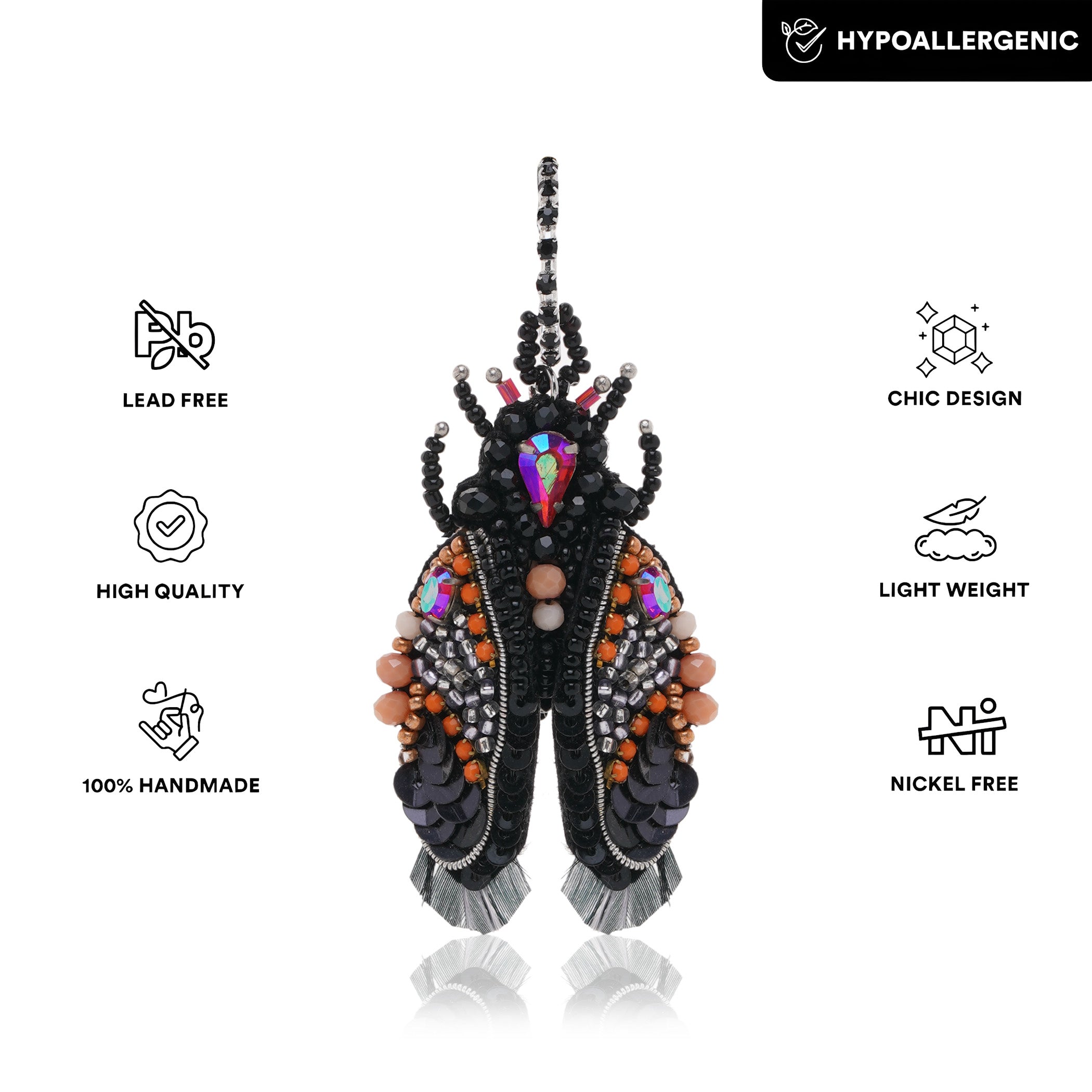 Leafy Flutter Moth Earring