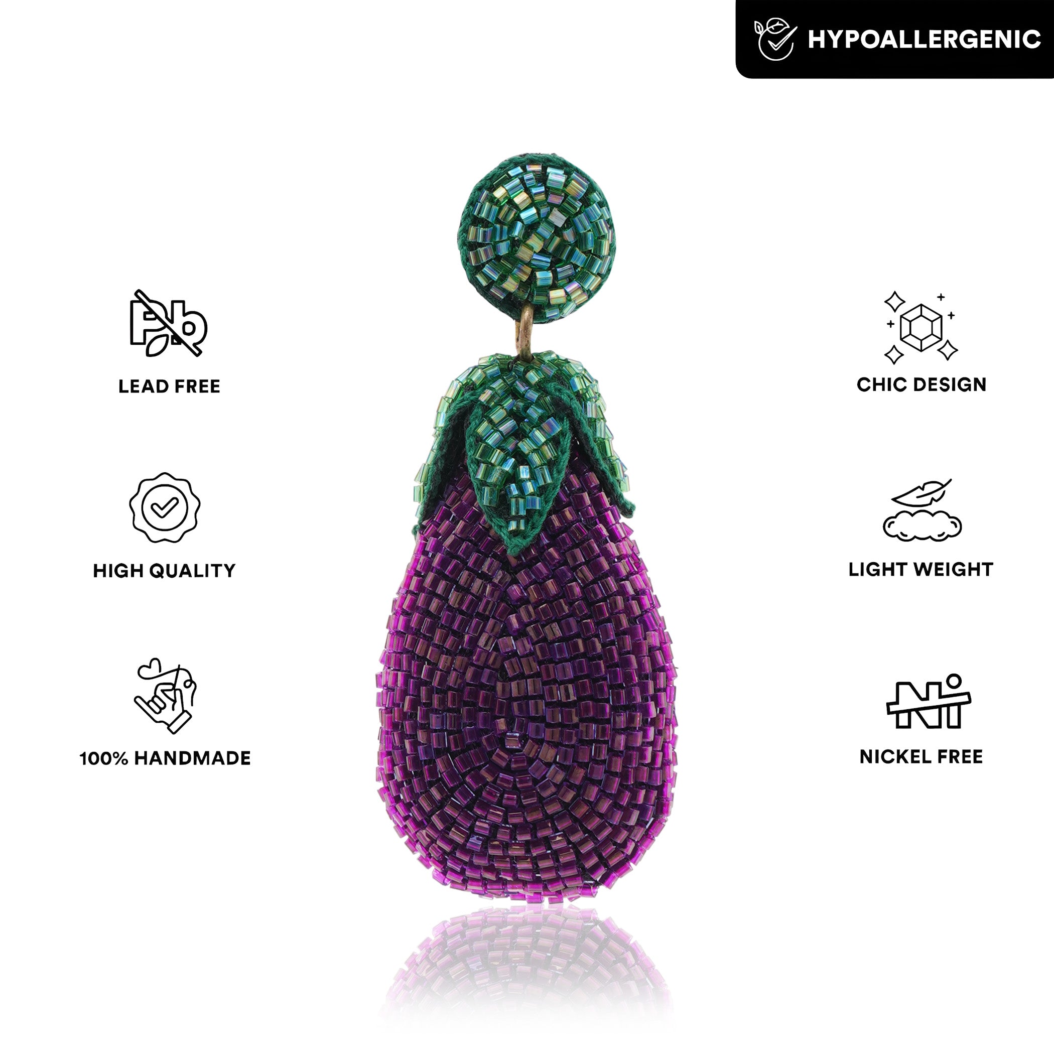 Plucky Eggplant Earring