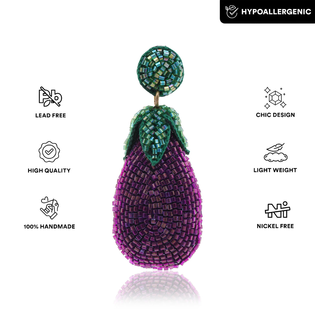 Plucky Eggplant Earring