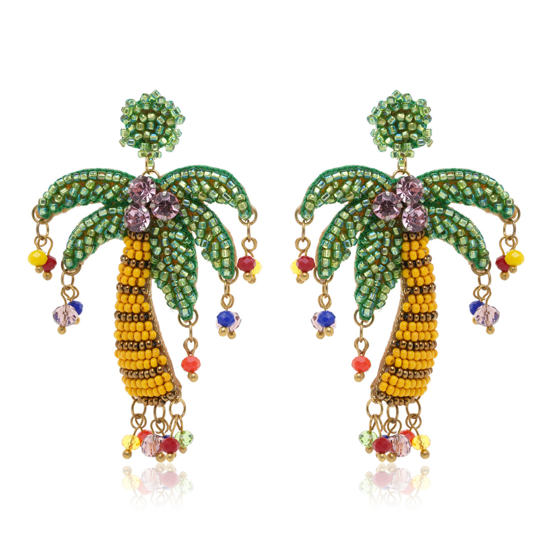 Tropical Palm Gem Earring