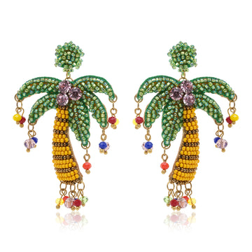 Tropical Palm Gem Earring
