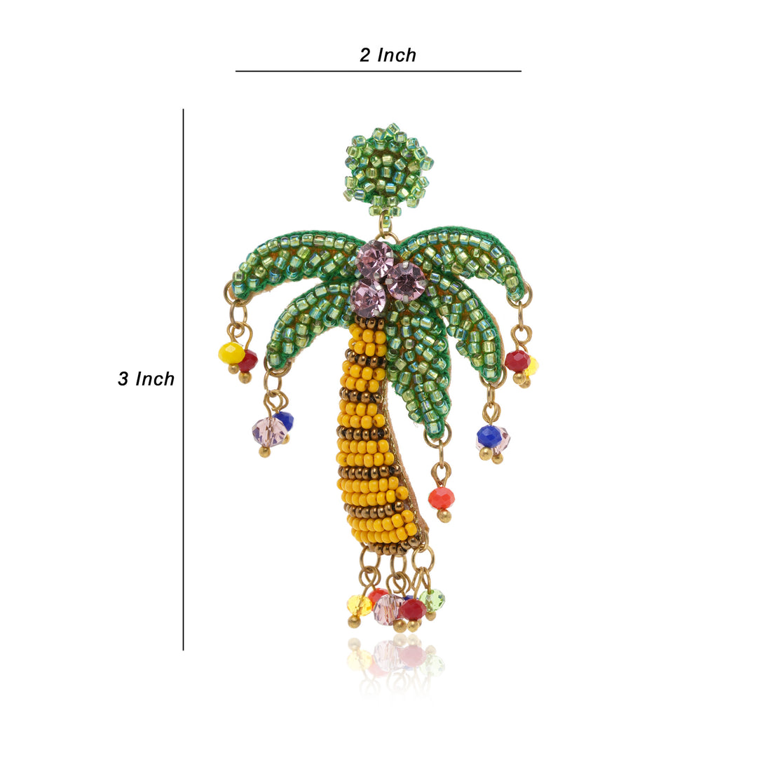 Tropical Palm Gem Earring