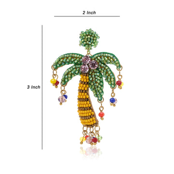 Tropical Palm Gem Earring
