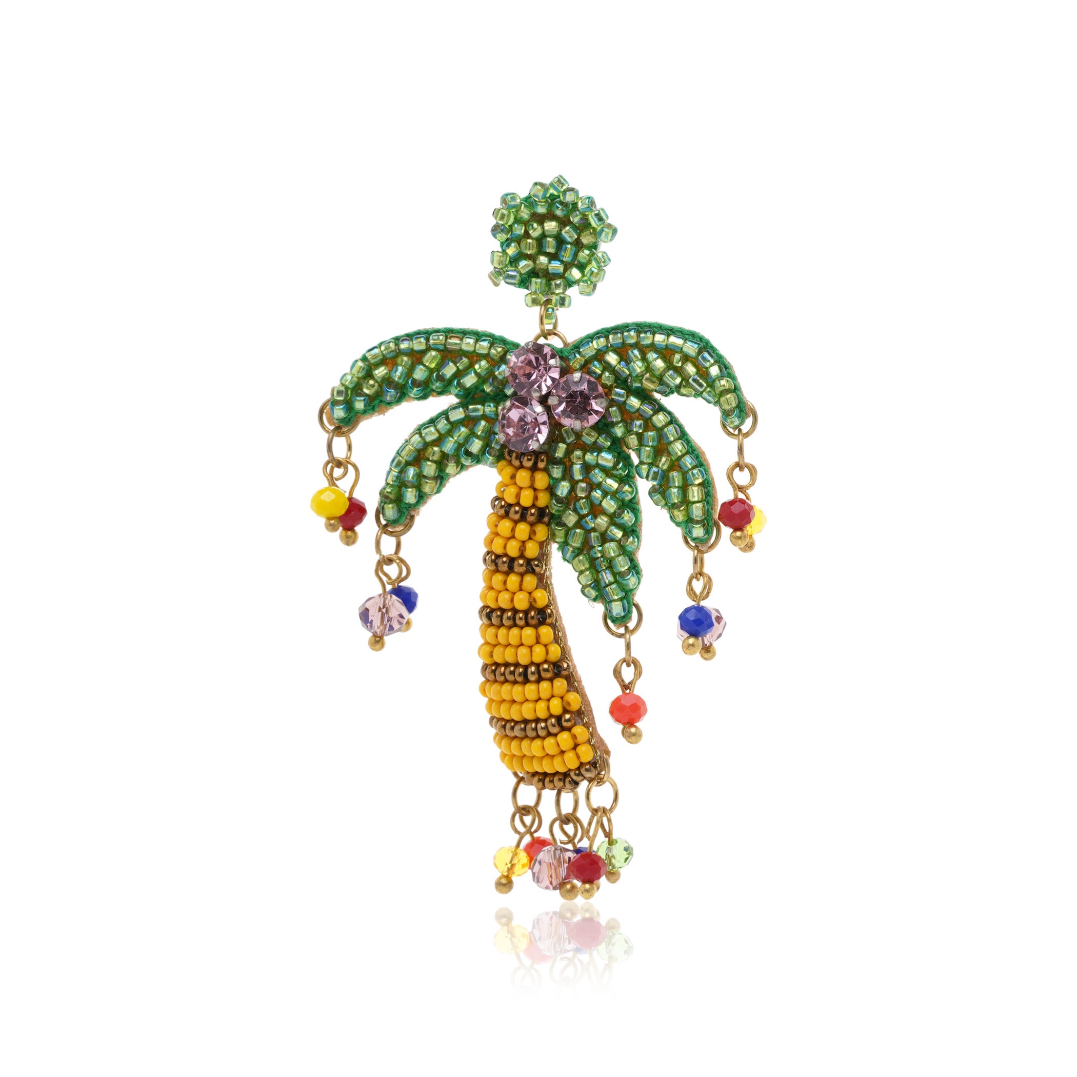 Tropical Palm Gem Earring