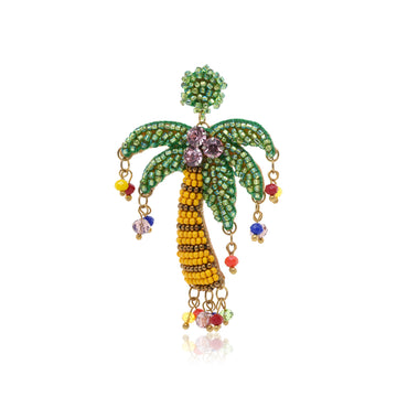 Tropical Palm Gem Earring