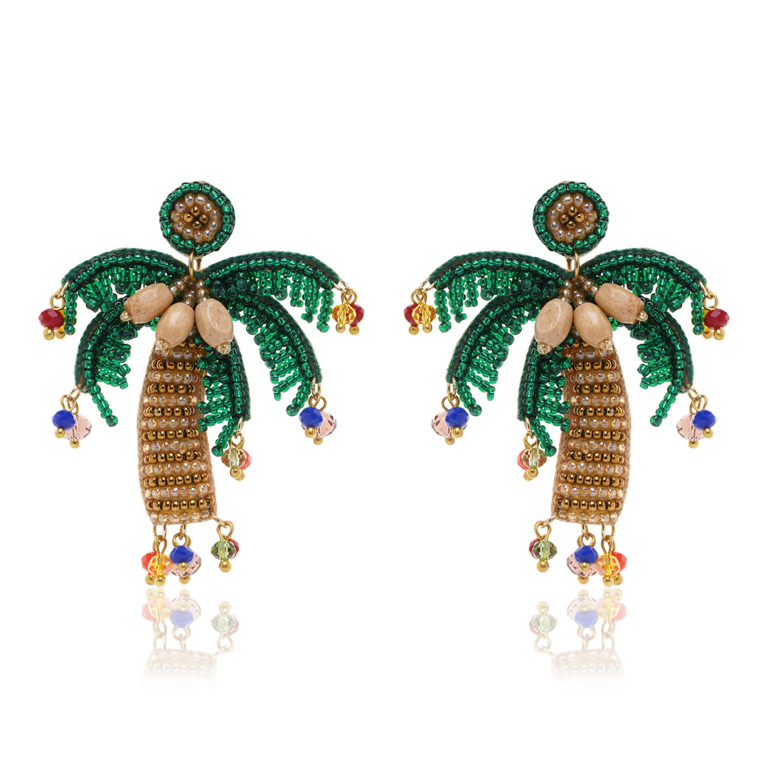 Coconut Palm Charm Earring