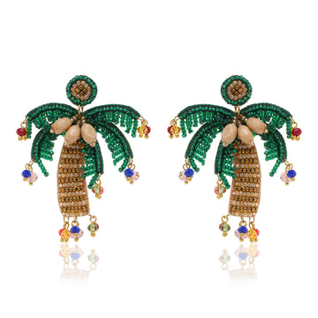 Coconut Palm Charm Earring