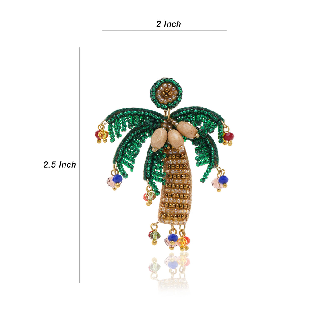 Coconut Palm Charm Earring