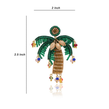 Coconut Palm Charm Earring