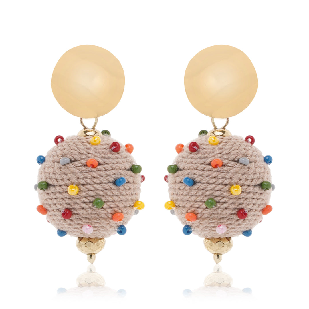 Jute Fun Balls Earring