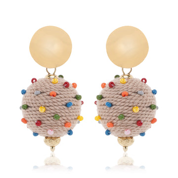Jute Fun Balls Earring