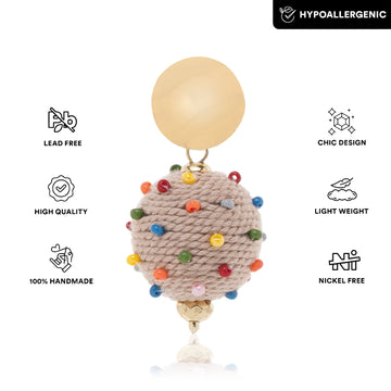 Jute Fun Balls Earring