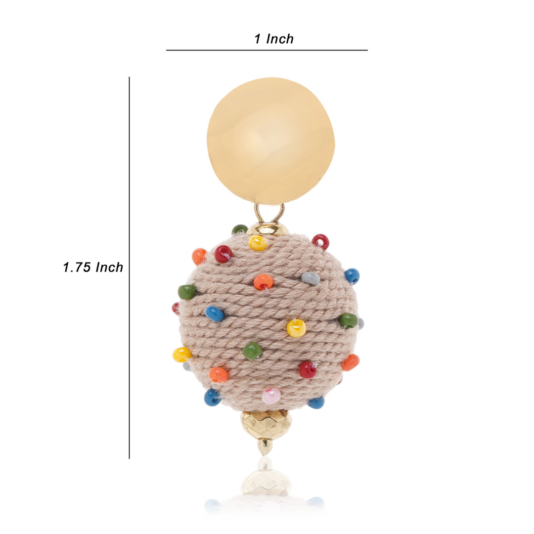 Jute Fun Balls Earring