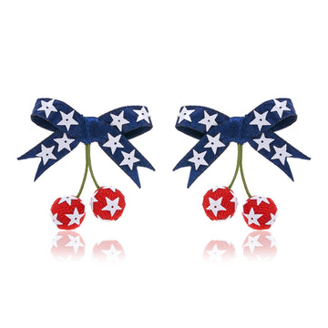 Red White Blue Cherry 4th July Earring