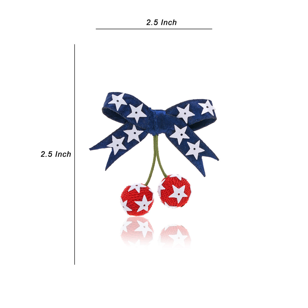 Red White Blue Cherry 4th July Earring