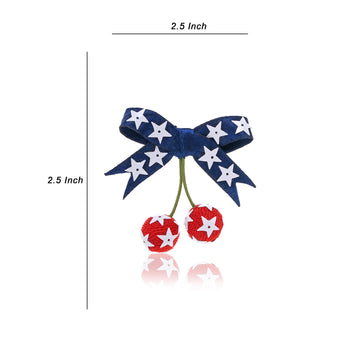 Red White Blue Cherry 4th July Earring