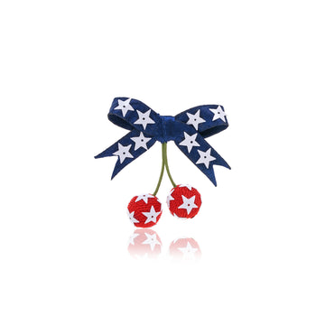 Red White Blue Cherry 4th July Earring