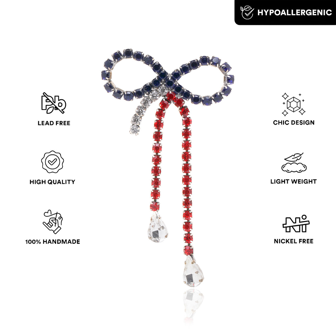 Firecracker Bow 4th July Earring
