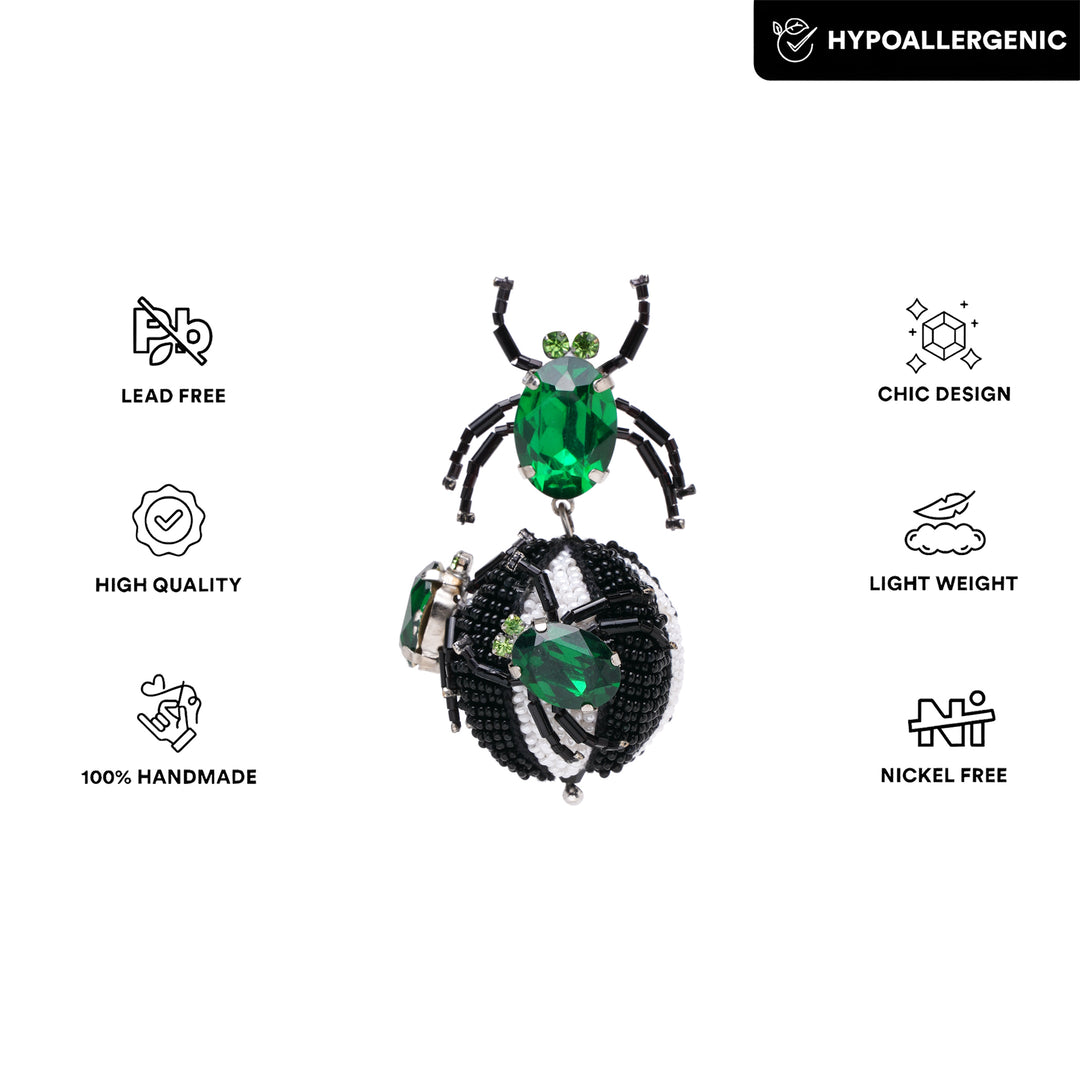 Stripey Spider Earrings