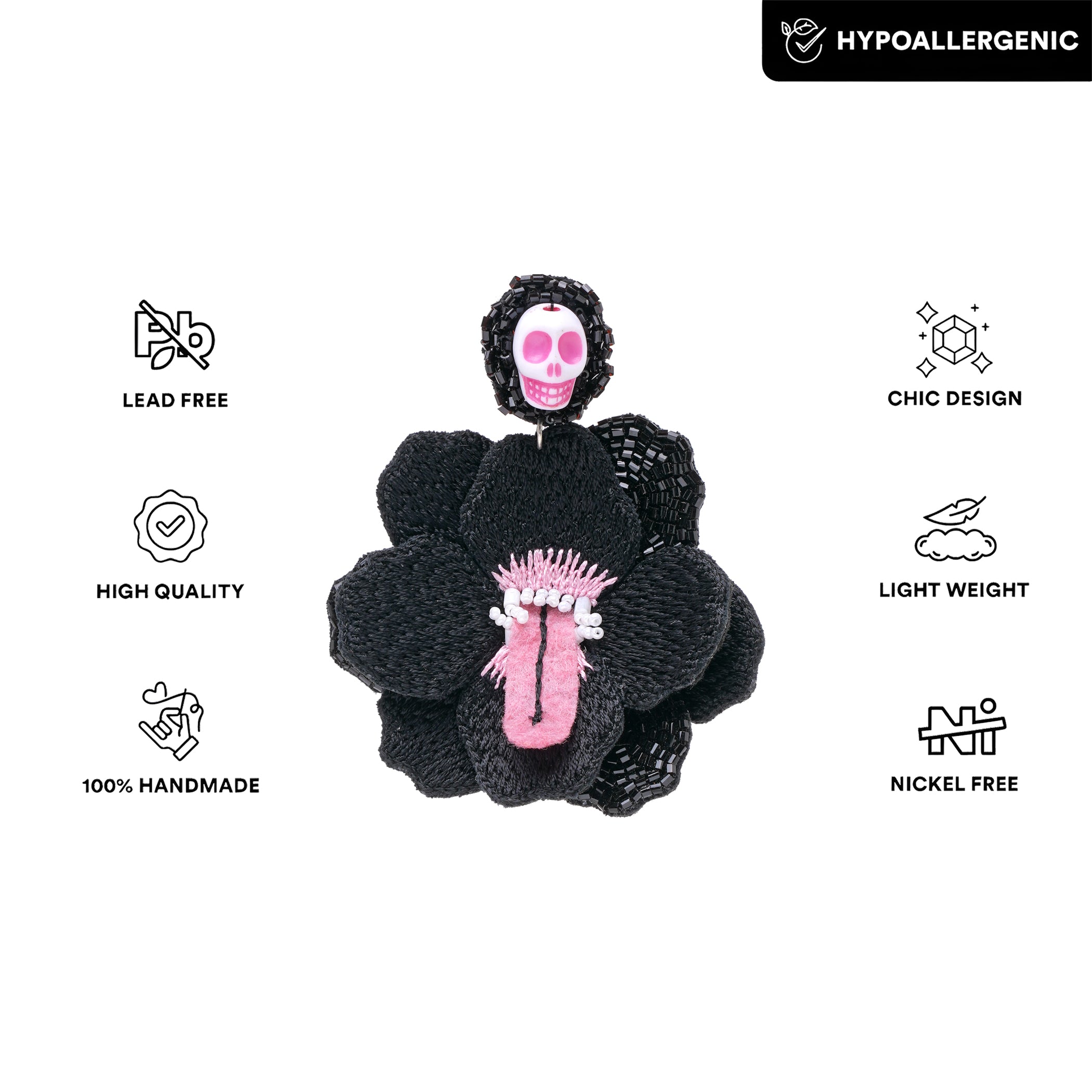 SkullFlora Earring