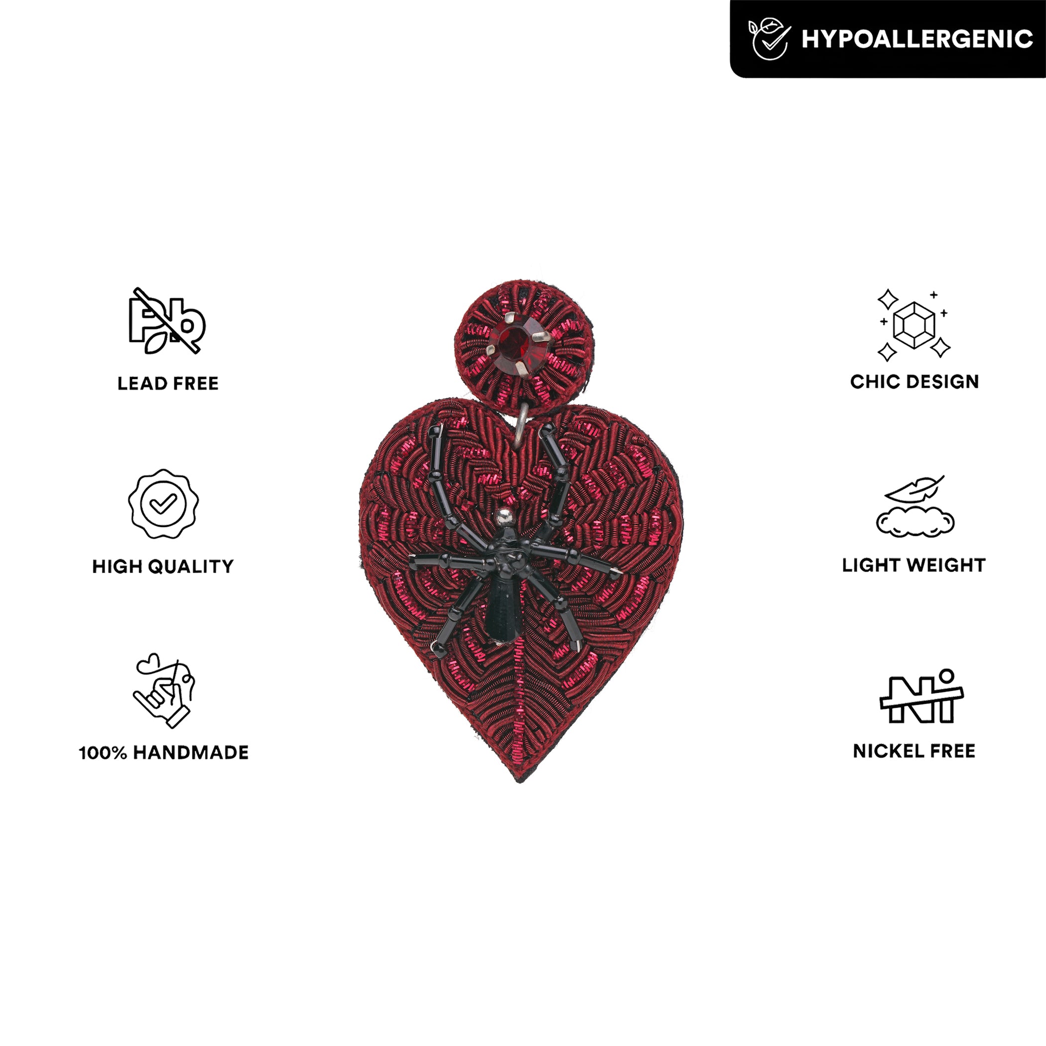 Spider Heart Earring