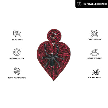 Spider Heart Earring