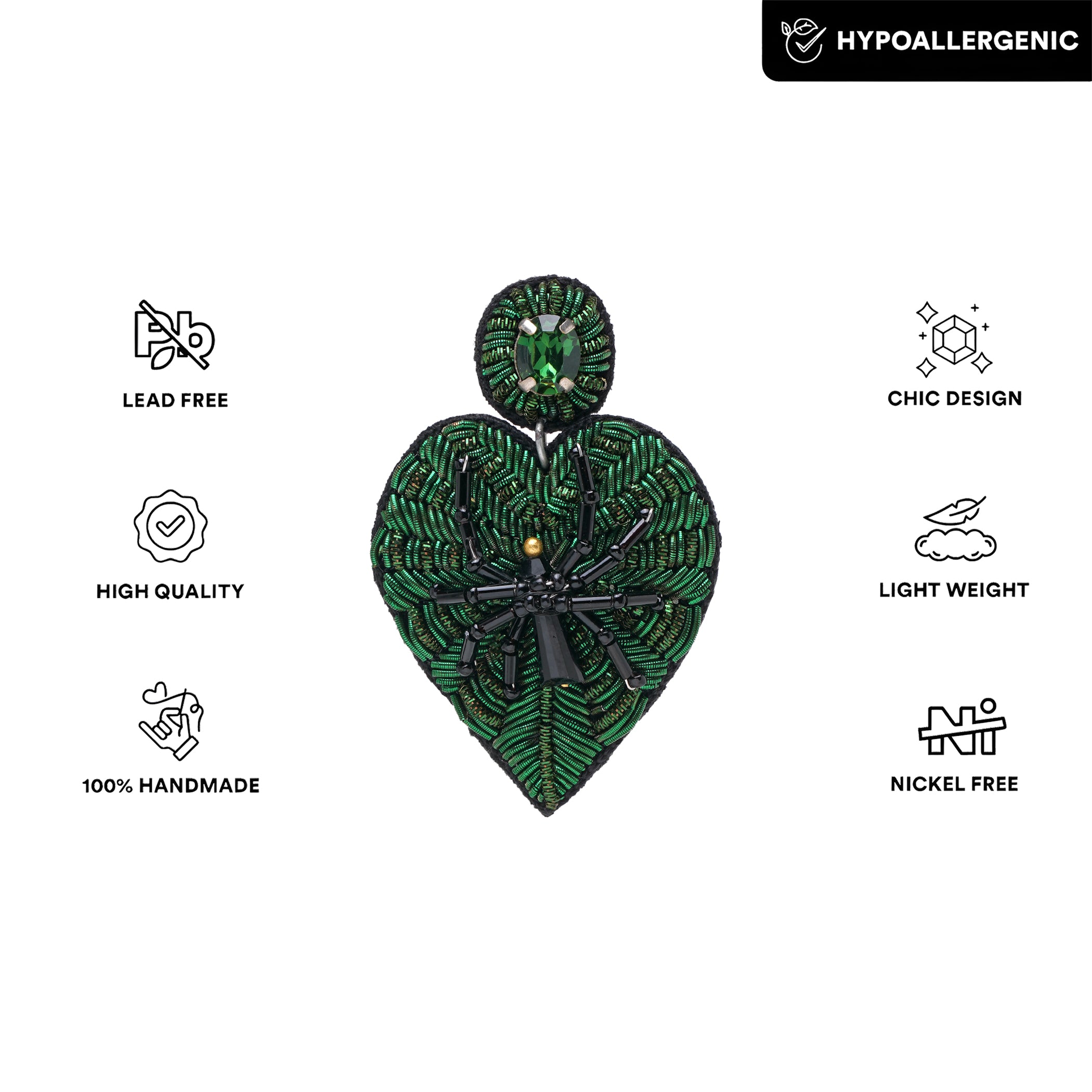 Spider Heart Earring