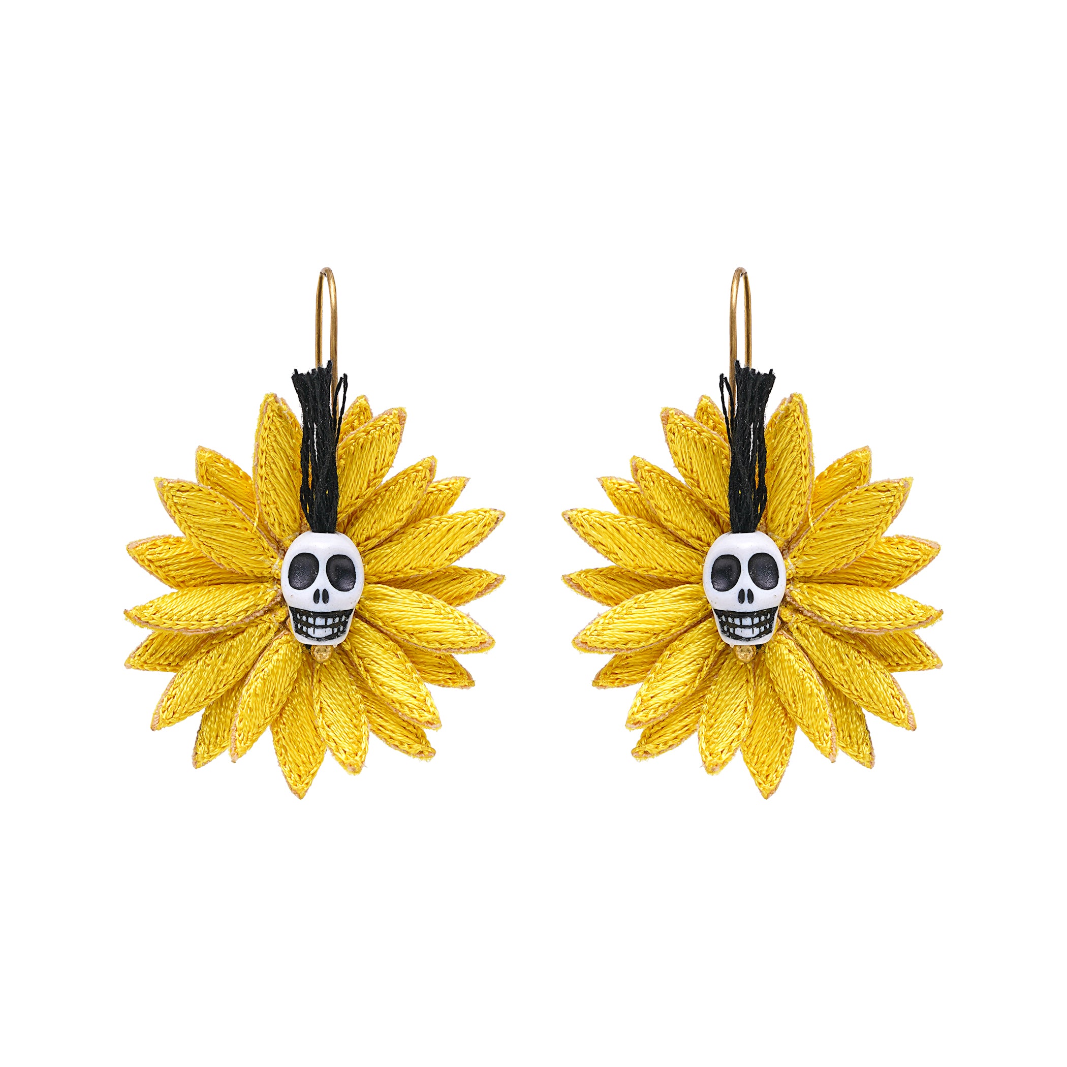 Skull Flower Earrings