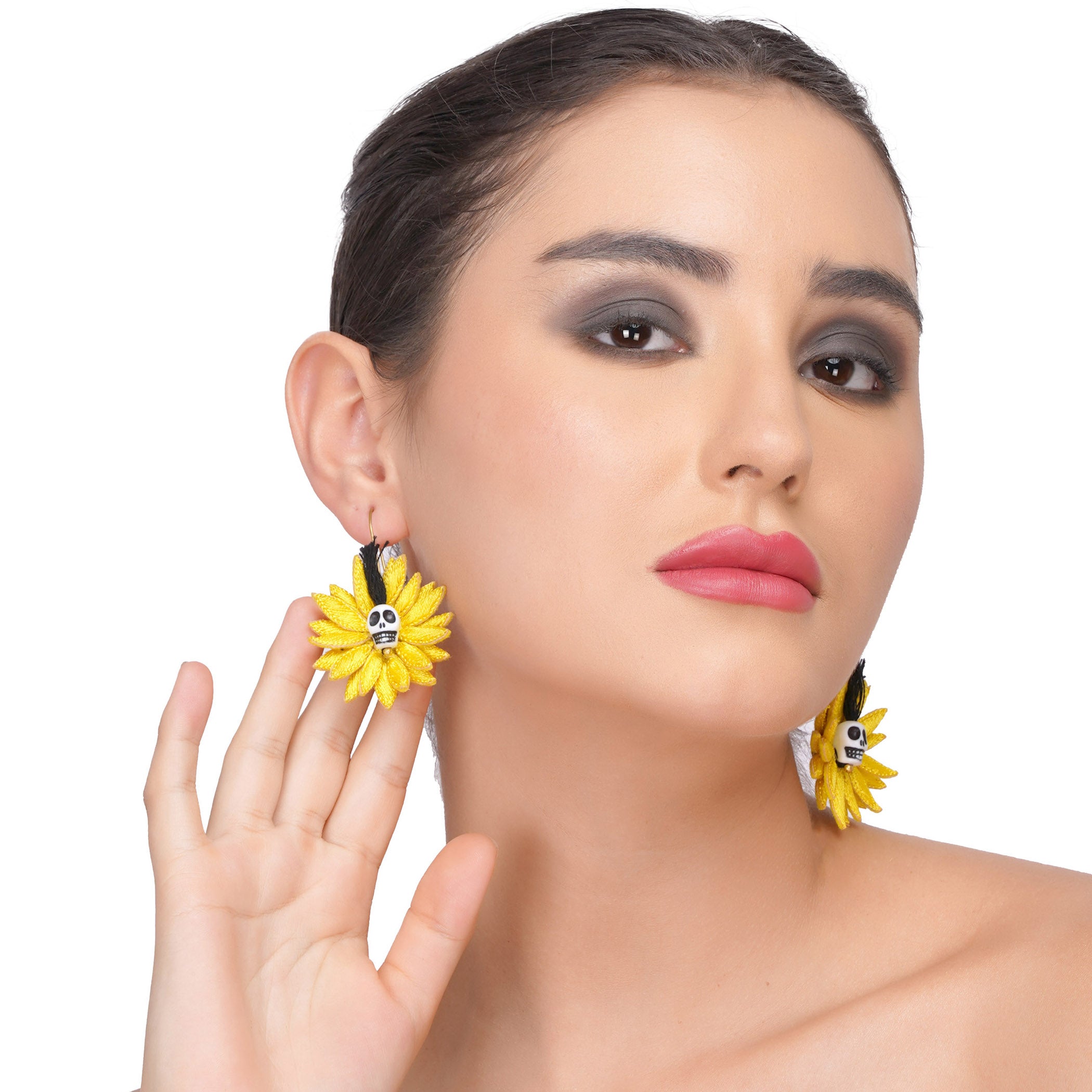 Skull Flower Earrings