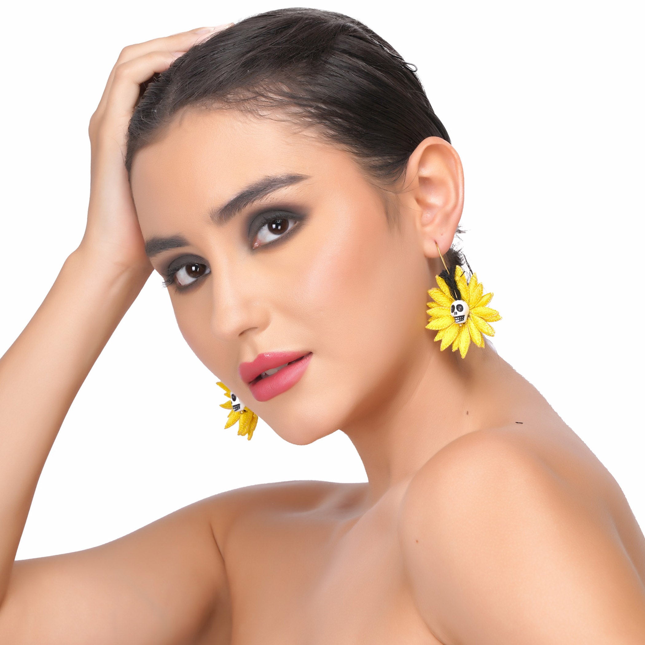 Skull Flower Earrings