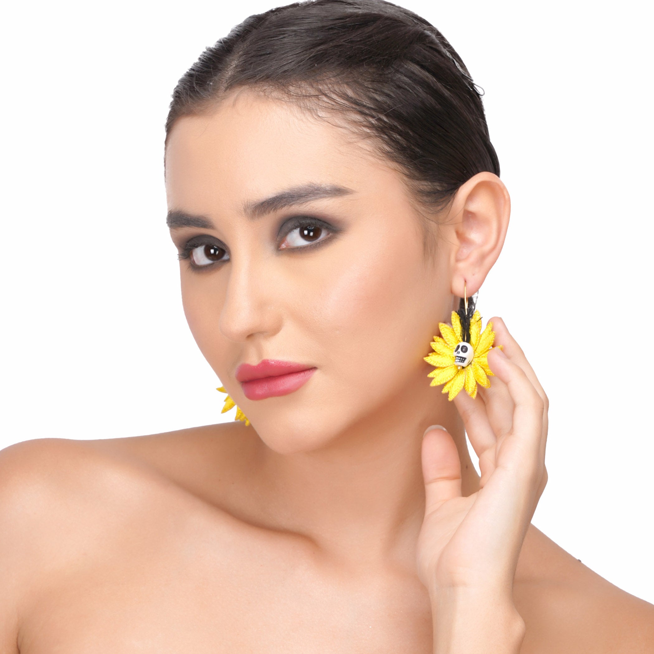 Skull Flower Earrings
