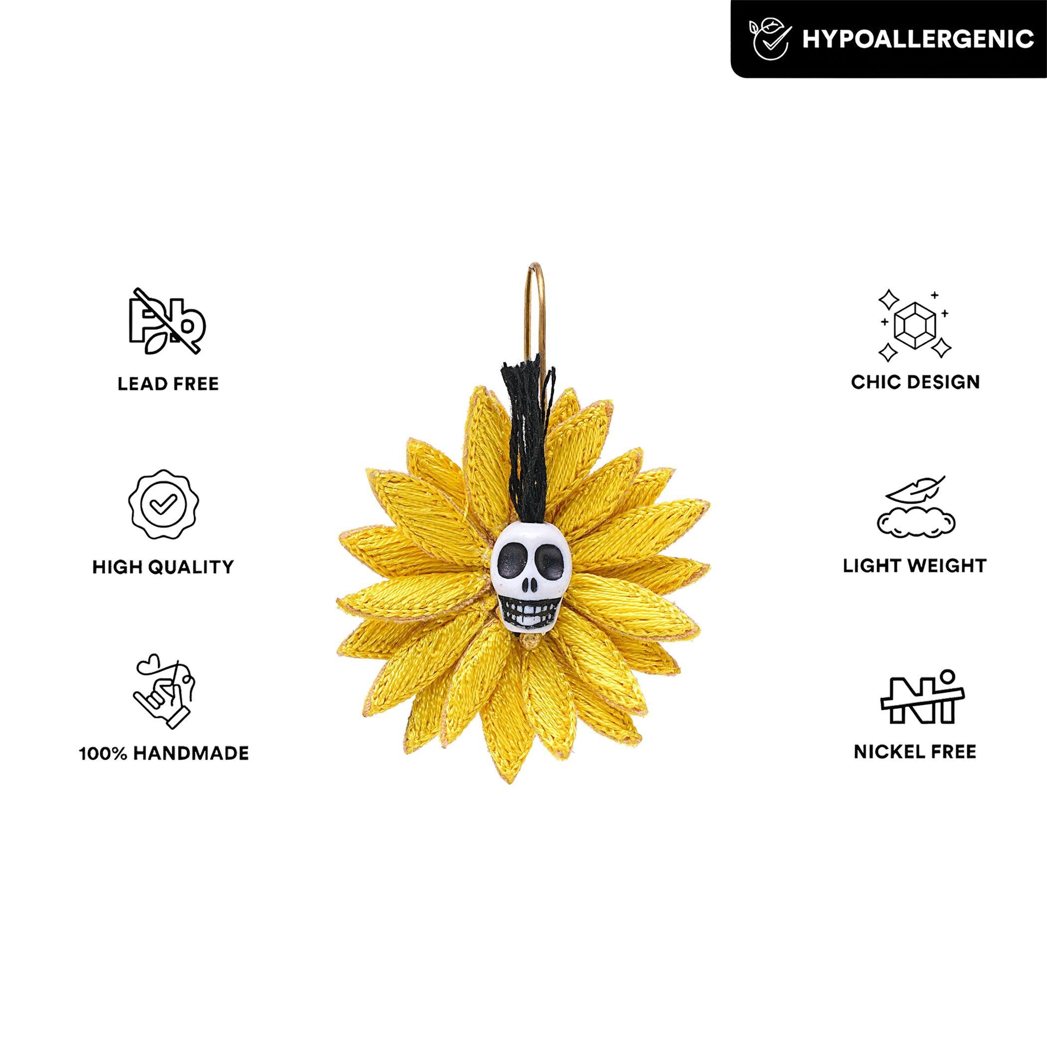 Skull Flower Earrings