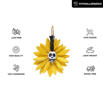 Skull Flower Earrings