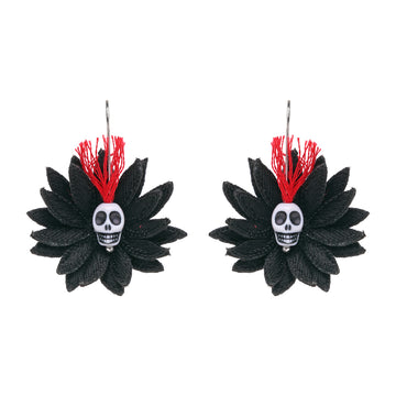 Skull Flower Earrings