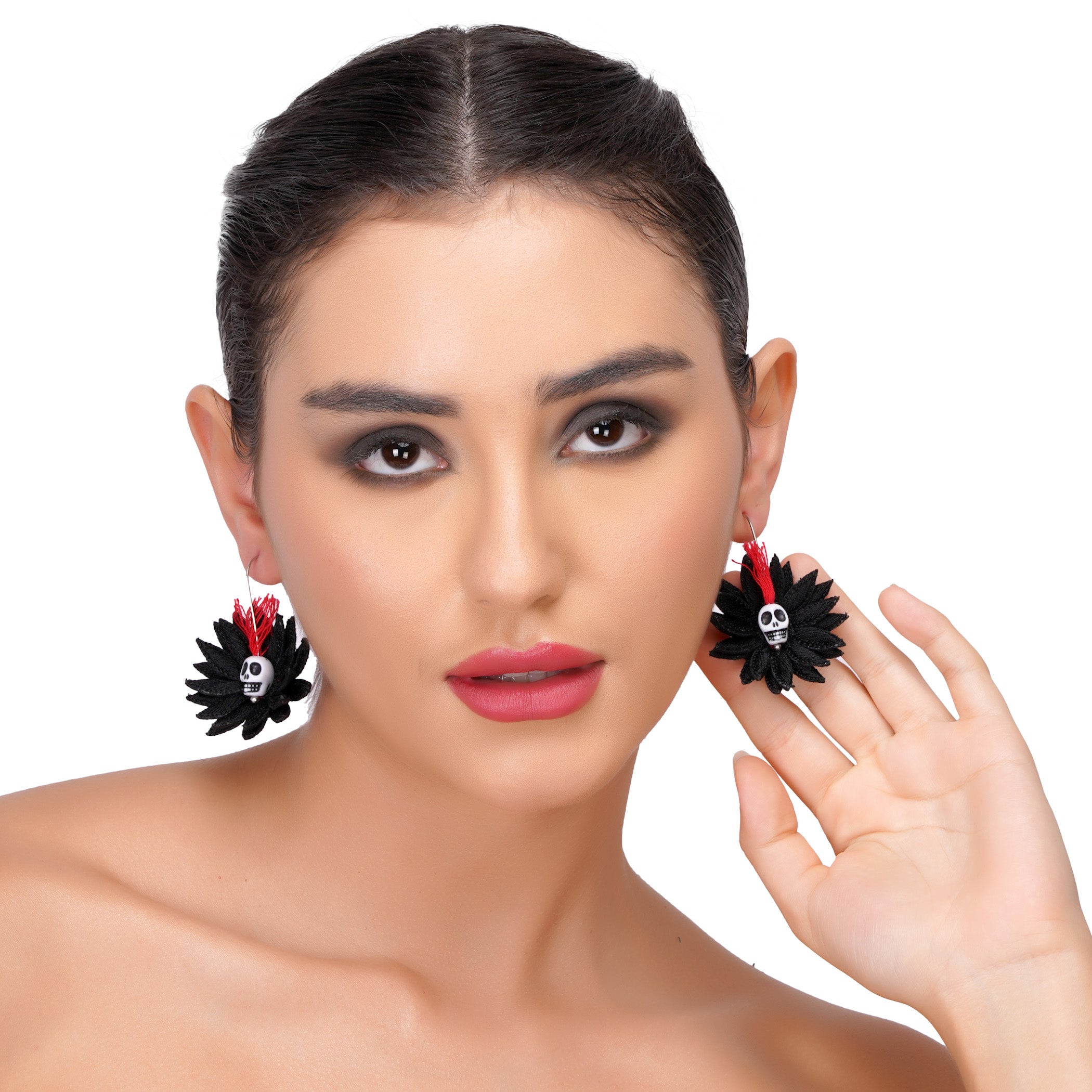 Skull Flower Earrings