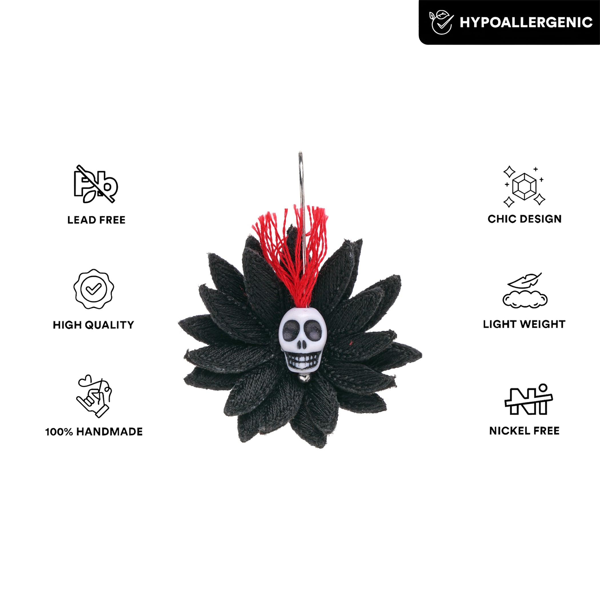 Skull Flower Earrings
