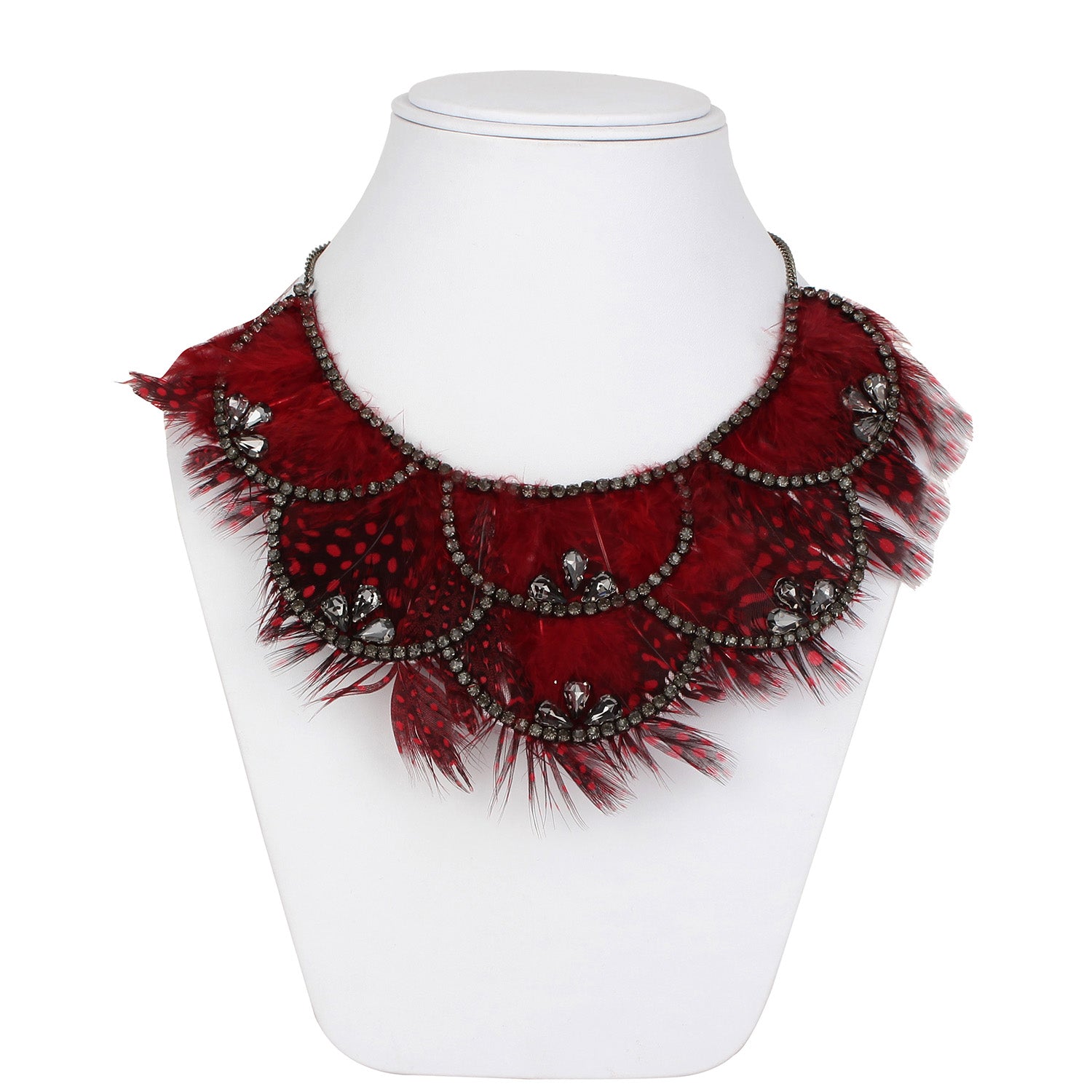 Feather Scallop Statement Necklace