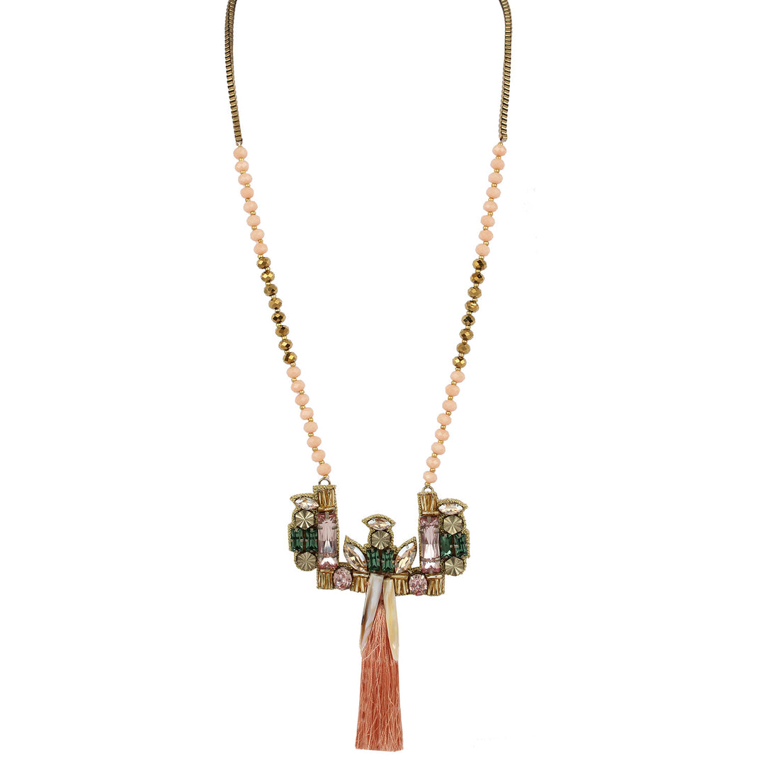 Forest Bloom Long Pendant Necklace