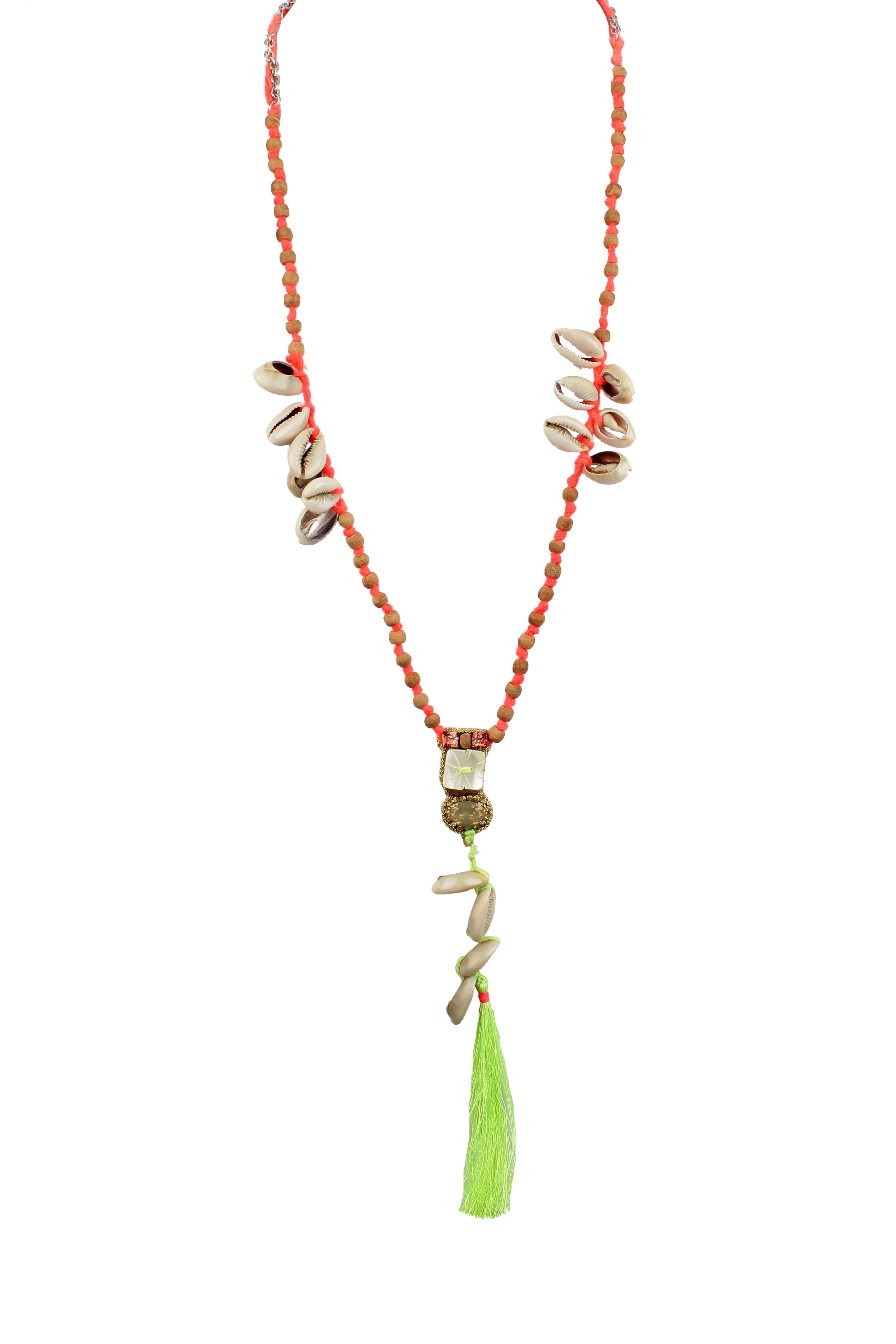 Shell Tassel Long Pendant Necklace