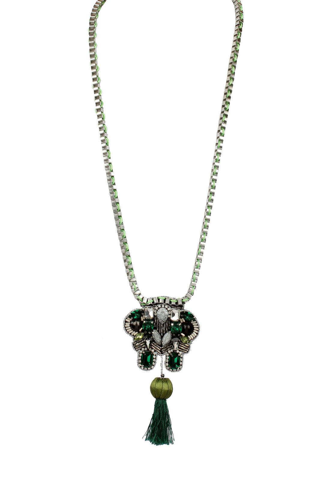 Maharaja Motif Long Pendant Necklace