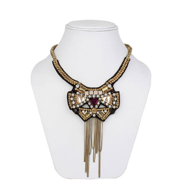 Golden Noir Long Pendant Necklace