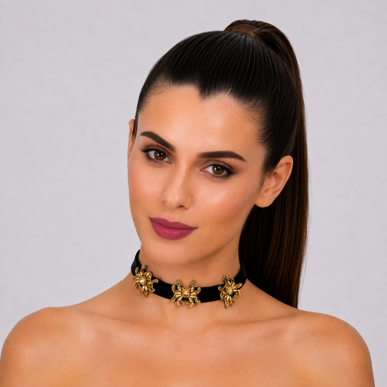 Golden Spider Choker Necklace