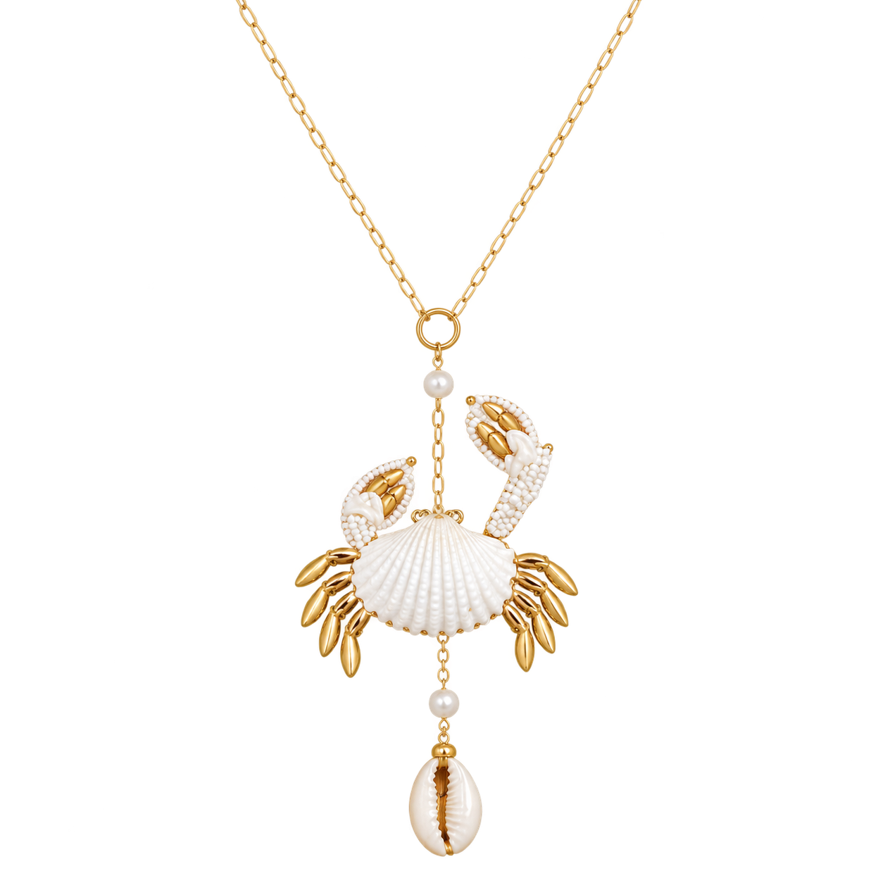 Cut-the-Crab Long Pendant Necklace