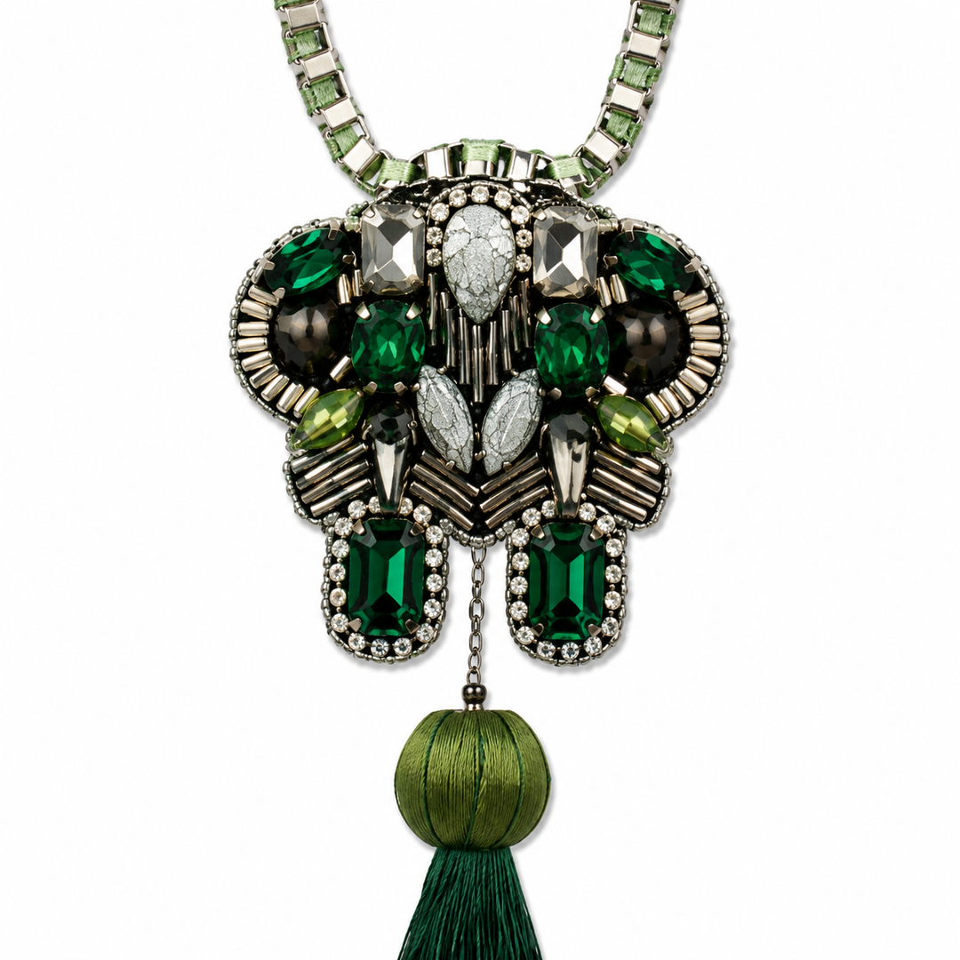 Maharaja Motif Long Pendant Necklace