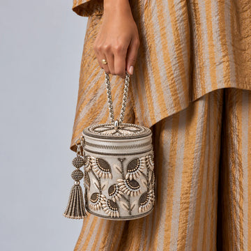 The Silver Foliage Bucket Bag